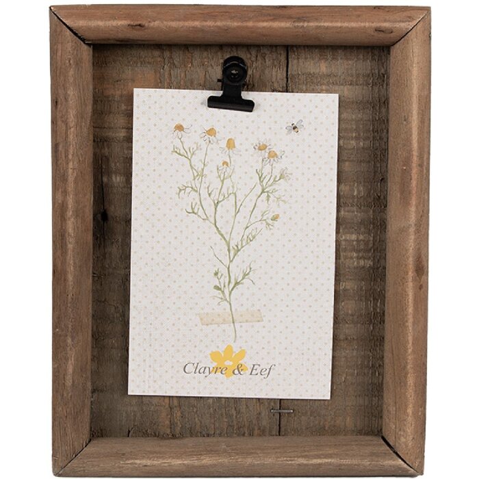 Clayre & Eef 6H2358 Portafoto con morsetto Marrone 16x3x21 cm