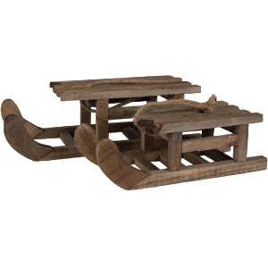 Clayre & Eef 6H2371S Decorazione a slitta 30x11x10 cm Marrone