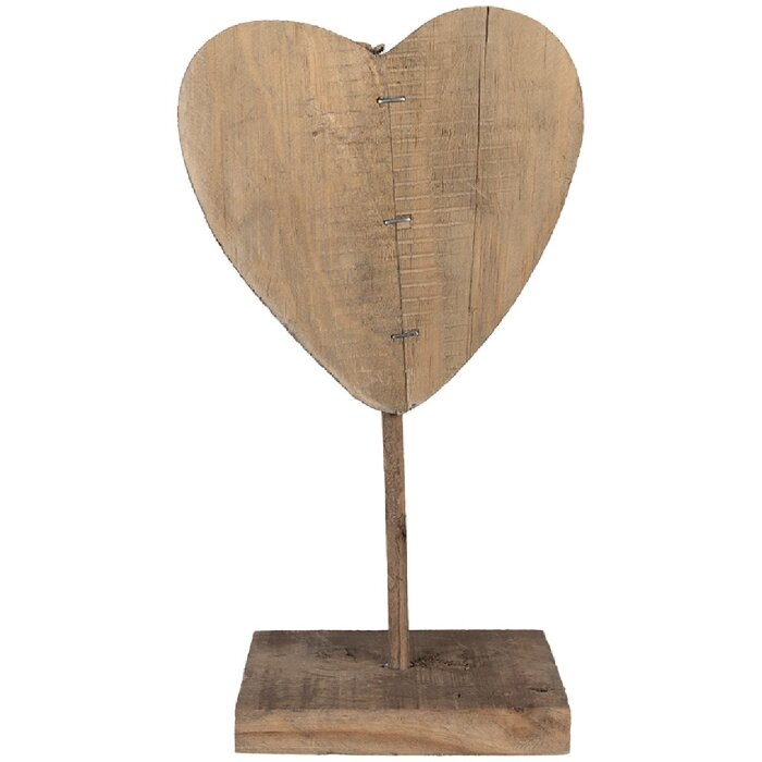 Clayre & Eef 6H2377 Cuore decorativo in legno marrone 15x8x27 cm