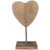 Clayre & Eef 6H2377 Cuore decorativo in legno marrone 15x8x27 cm