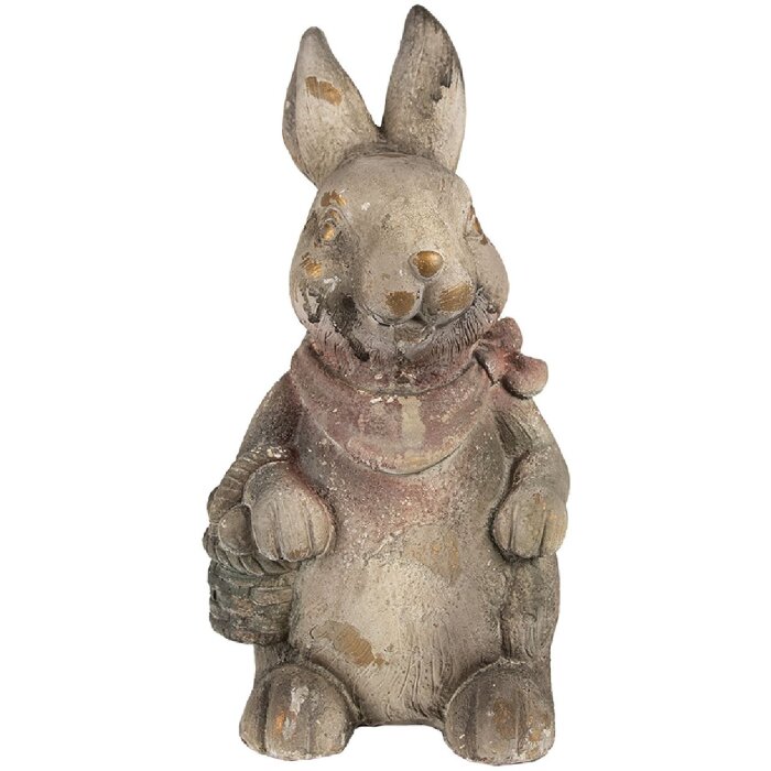 Clayre & Eef 6MG0034 Coniglio decorativo 22x19x41 cm in grigio e marrone
