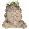 Clayre & Eef 6MG0038 Vaso da fiori Testa 20x20x19 cm Grigio Beige
