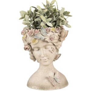 Clayre & Eef 6PR3895 Vaso da fiori Donna Grigio 20x18x26 cm