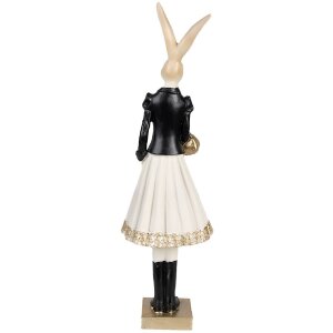 Clayre & Eef 6PR4003 Coniglio decorativo marrone 10x9x32 cm con accenti dorati