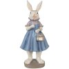 Clayre & Eef 6PR4016 Coniglio decorativo beige blu 12x10x27cm in poliresina stile country