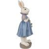Clayre & Eef 6PR4016 Coniglio decorativo beige blu 12x10x27cm in poliresina stile country