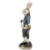 Clayre & Eef 6PR4027 Coniglio decorativo marrone blu 9x7x25 cm in poliresina Casa di campagna