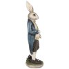 Clayre & Eef 6PR4027 Coniglio decorativo marrone blu 9x7x25 cm in poliresina Casa di campagna