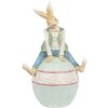 Clayre & Eef 6PR4029 Coniglio decorativo marrone blu 15x12x25 cm