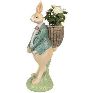 Clayre & Eef 6PR4031 Coniglio decorativo marrone verde 11x11x30 cm