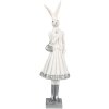 Clayre & Eef 6PR4037 Coniglio decorativo bianco 10x9x32 cm in poliresina Moderna