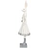 Clayre & Eef 6PR4037 Coniglio decorativo bianco 10x9x32 cm in poliresina Moderna
