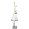 Clayre & Eef 6PR4037 Coniglio decorativo bianco 10x9x32 cm in poliresina Moderna