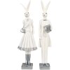 Clayre & Eef 6PR4037 Coniglio decorativo bianco 10x9x32 cm in poliresina Moderna