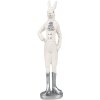 Clayre & Eef 6PR4044 Coniglio decorativo Bianco Argento 5x4x20 cm