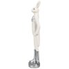 Clayre & Eef 6PR4044 Coniglio decorativo Bianco Argento 5x4x20 cm