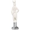 Clayre & Eef 6PR4044 Coniglio decorativo Bianco Argento 5x4x20 cm