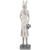 Clayre & Eef 6PR4046 Coniglio decorativo bianco 9x7x34 cm in poliresina
