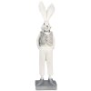 Clayre & Eef 6PR4047 Coniglio decorativo Bianco Argento 9x13x36 cm