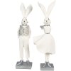 Clayre & Eef 6PR4047 Coniglio decorativo Bianco Argento 9x13x36 cm