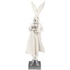 Clayre & Eef 6PR4049 Coniglio decorativo Bianco Argento 14x12x47 cm