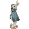 Clayre & Eef 6PR4057 Portacandele Coniglio Bianco Blu 10x8x20 cm