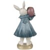 Clayre & Eef 6PR4057 Portacandele Coniglio Bianco Blu 10x8x20 cm
