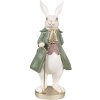 Clayre & Eef 6PR4058 Coniglio decorativo Beige Verde 12x9x26 cm Stile Country