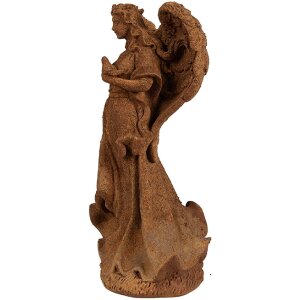 Clayre & Eef 6PR4063 Decorazione Angelo 12x10x23 cm Marrone