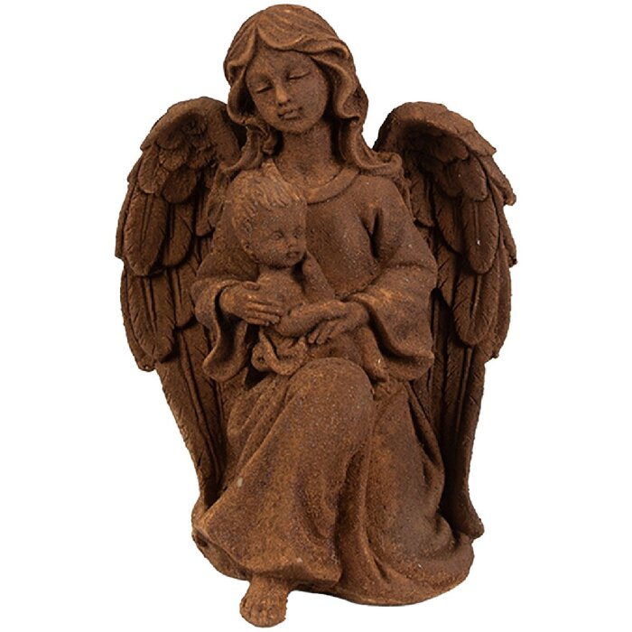 Clayre & Eef 6PR4064 Decorazione Angelo 13x11x18 cm Marrone