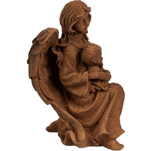 Clayre & Eef 6PR4064 Decorazione Angelo 13x11x18 cm Marrone