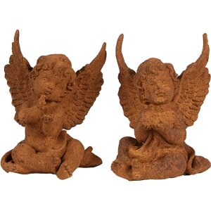 Clayre & Eef 6PR4070 Decorazione Angelo 9x8x12 cm Marrone