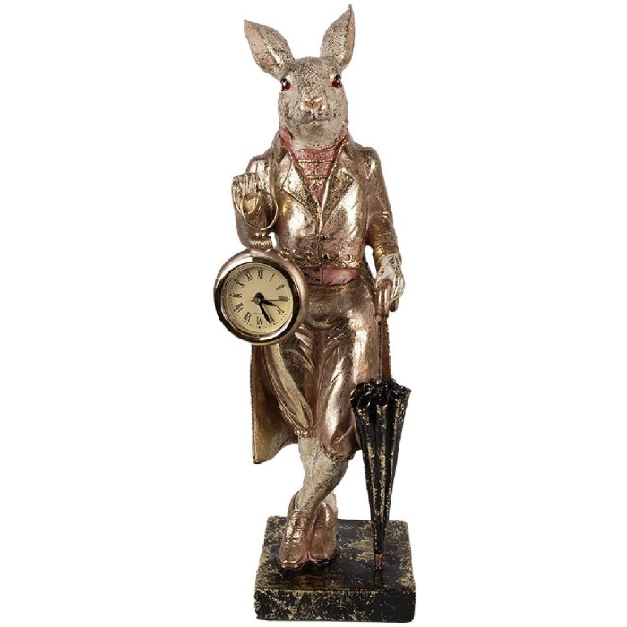 Clayre & Eef 6PR4083 Coniglio decorativo in oro bianco 11x10x35cm