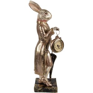 Clayre & Eef 6PR4083 Coniglio decorativo in oro bianco 11x10x35cm