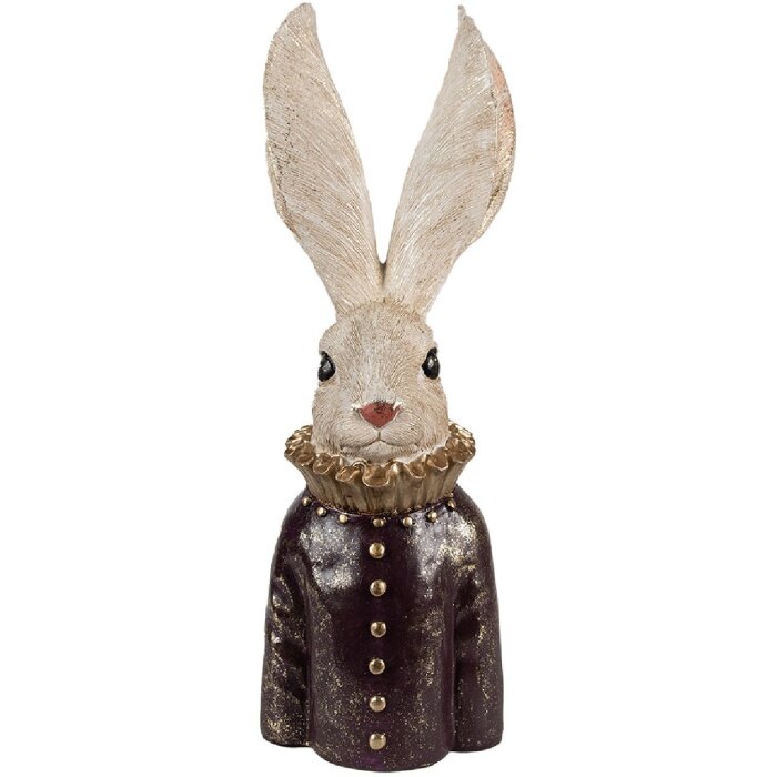 Clayre & Eef 6PR4089 Coniglio decorativo in oro bianco 16x14x42 cm