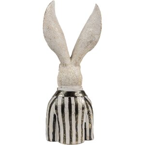 Clayre & Eef 6PR4090 Coniglio decorativo 16x14x42 cm Bianco Nero Oro