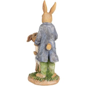 Clayre & Eef 6PR4094 Coniglio decorativo marrone blu 9x9x21 cm