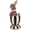 Clayre & Eef 6PR4100 Coniglio decorativo in un uovo marrone bianco Ø 8x19 cm