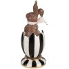 Clayre & Eef 6PR4100 Coniglio decorativo in un uovo marrone bianco Ø 8x19 cm