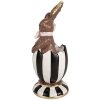 Clayre & Eef 6PR4100 Coniglio decorativo in un uovo marrone bianco Ø 8x19 cm