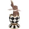 Clayre & Eef 6PR4102 Coniglio decorativo in un uovo 8x7x19cm Marrone Oro Bianco