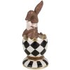 Clayre & Eef 6PR4102 Coniglio decorativo in un uovo 8x7x19cm Marrone Oro Bianco