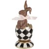 Clayre & Eef 6PR4102 Coniglio decorativo in un uovo 8x7x19cm Marrone Oro Bianco