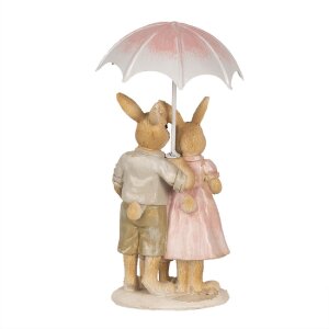 Clayre & Eef 6PR4106 Coniglio decorativo Marrone Rosa 9x9x19 cm Stile Country