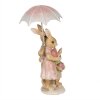 Clayre & Eef 6PR4106 Coniglio decorativo Marrone Rosa 9x9x19 cm Stile Country