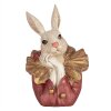 Clayre & Eef 6PR4115 Coniglio decorativo Beige Rosa 11x11x17 cm Poliresina