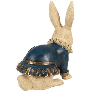 Clayre & Eef 6PR4117 Decorazione coniglio 27x17x29 cm Beige Blu