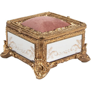 Clayre & Eef 6PR4132 Portagioie color oro 12x12x7 cm