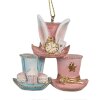 Clayre & Eef 6PR4155 Appendino decorativo per cappello Rosa Blu 7x4x7 cm
