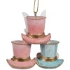 Clayre & Eef 6PR4155 Appendino decorativo per cappello Rosa Blu 7x4x7 cm